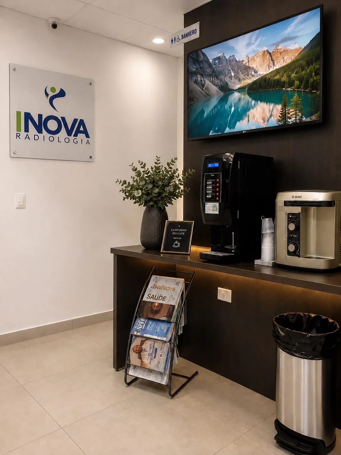 Espaço de café da Inova Radiologia